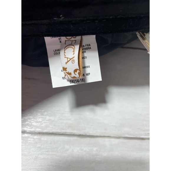 Becca ETC BLACK Plus Size Cross-Back One Piece Swimsuit 0X - Picture 7 of 8